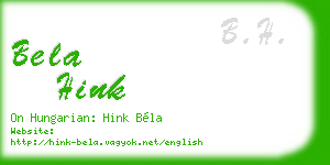 bela hink business card